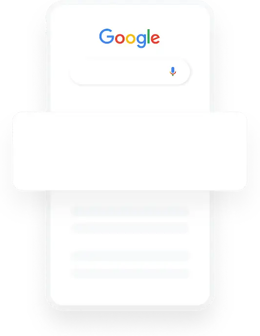 插圖:針對居家裝飾的 Google 搜尋查詢帶出了相關的家具搜尋廣告。